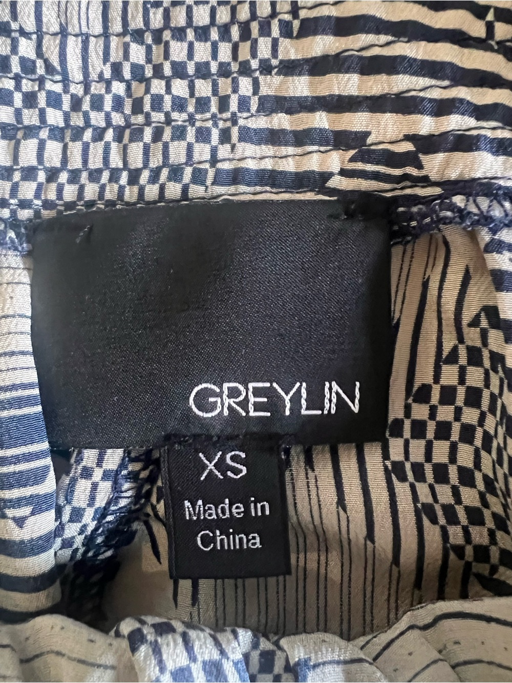 Greylin gathered geometric print silky midi skirt size XS excellent condition - Picture 10 of 10